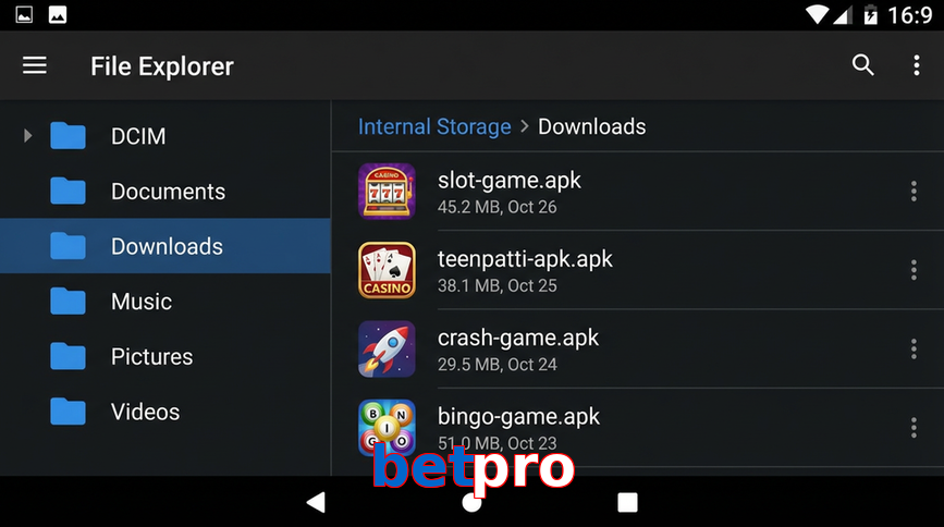 Main screen of Betpro gameapk page for PK players
