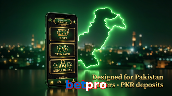 Main screen of Betpro pk page for PK players